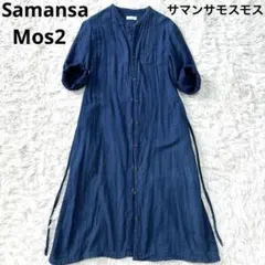 バンドカラーシャツワンピース