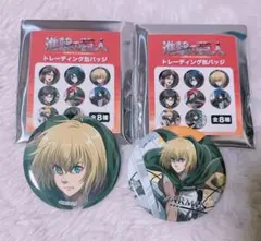 新品 進撃の巨人 アルミン トレーディング 缶バッジ 2点セット