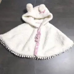 うさ耳ポンチョ 60-90cm ホワイト