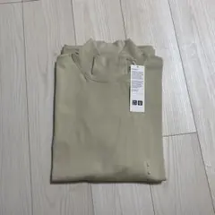 新品　UNIQLO U ブラッシュドモックネックT シャツ　長袖　ベージュ　L