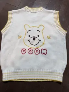 プーさん ベスト ニット　Disney 95cm
