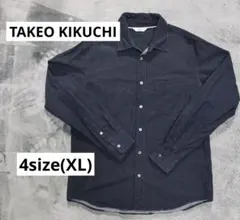 TAKEO KIKUCHI ブラックドット柄 長袖シャツ　サイズ4(XL相当)
