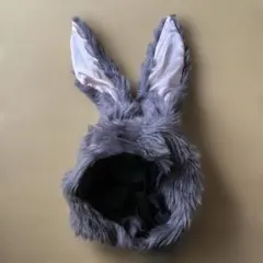 うさぎ 被り物 グレー