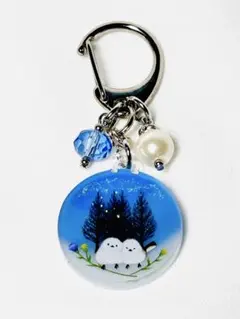 シマエナガチャーム　ハンドメイドチャーム　レジンチャーム