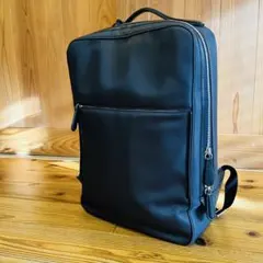 【美品】ネイビーシンプル ビジネスリュック バックパックノートPC収納A4