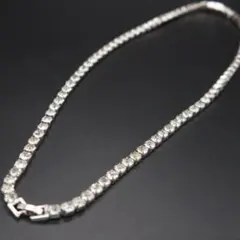 メンズ レディース シルバー パーティー テニス ネックレス 46cm mn05