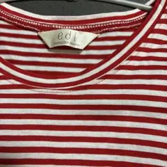 edi ENRICODOMANI ボーダーTシャツ　赤　綿100 夏のサムネイル