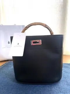 新品未使用　グリーンレーベルリラクシング　バンブーハンドル ハンドバッグ　黒