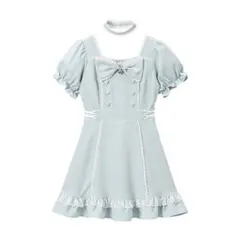 夢展望 DearMyLove リボンハートメイドワンピース ブルー