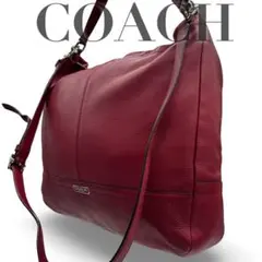 【美品】コーチ　2way ショルダーバッグ　ハンド　レザー　ロゴ金具　斜め掛け