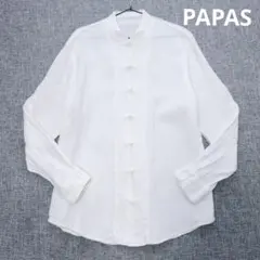 美品 Papas パパス リネン100% チャイナシャツジャケット L 美品】papas チャイナジャケット シャツ リネン100% M 日本製 - メルカリ