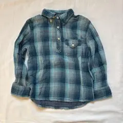 L.O.G.G. 青系チェックシャツ 110