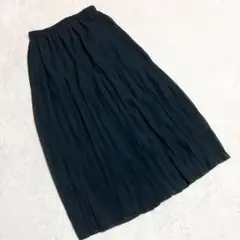 SUREVE シュレーヴ ＊ 良品 プリーツスカート ロング丈 ブラック (L)