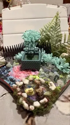 ミニチュア 庭園風ディスプレイセット