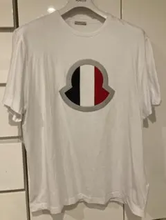 激安　美品】サイズXL モンクレール 半袖Tシャツ　ホワイト　白　フロントロゴ