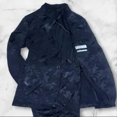 ZARA MAN 迷彩 セットアップ スーツ 黒 ストレッチ素材 USA36 M