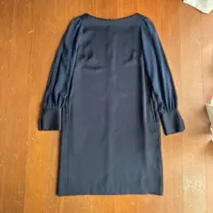 ビューティアンドユース　ダークネイビー シースルースリーブ ワンピース