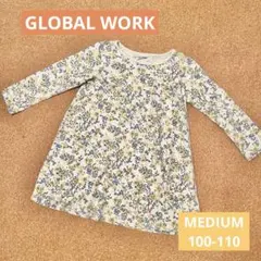 GLOBAL WORK kidsアニマル柄 長袖 ワンピース M 100-110