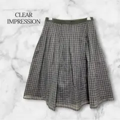 CLEAR IMPRESSION ウール混チェックワイドキュロット サイズ2秋冬のサムネイル