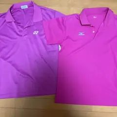 YONEX & Mizuno ピンク ポロシャツ L