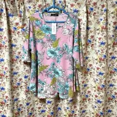 ピンク花柄　チュニック