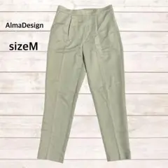 AlmaDesign ウエストゴム テーパードパンツ タック【Ｍ】きれいめ