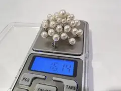 【美品】真珠 ブローチ シルバー 本真珠 アクセサリー