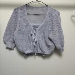 フロントリボン ラメメッシュニット ボレロのサムネイル