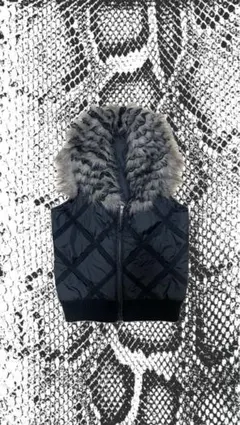 used古着 ダウンベスト　ファー　y2k punk 平成　ギャル
