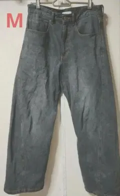 WYM VINTAGE WASHED CURVED DENIM ダークグレーMのサムネイル