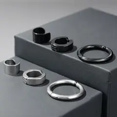 クリップイヤリング 3種アソート ゴールド シルバー ブラック ステンレス