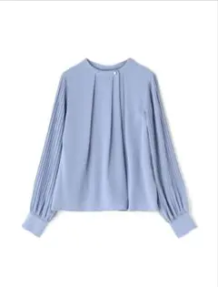 【古着】Natural Beauty Basic プリーツブラウス ブルー