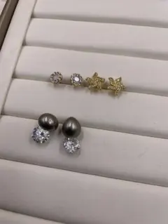 p05星型とラウンド型のピアスセット