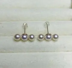 照り艶最高◎干渉色◎ あこや真珠　14kgf ピアス