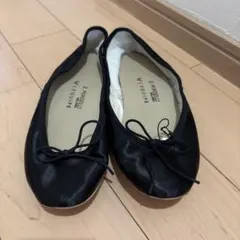 【新品】ポルセリ×レキップ別注 サテンバレエシューズ 黒 37 23.5ブラックのサムネイル