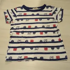 ストライプ柄 車と魚プリント Tシャツ 100cm