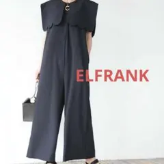 【ELFRANKエルフランク】ブラック黒スカラップビックカラーオールインワンのサムネイル