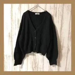 WEGO◆カーディガン（F)　黒　ショート丈　無地　シンプル着回し