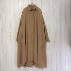 ハンチ ロング丈 トレンチコート オーバーサイズ キャメル オーカー系