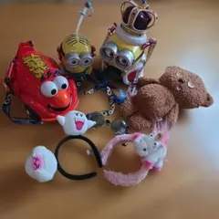 ミニオン、セサミストリート、ポップコーンケース　ドリンクカップ　カチューシャ