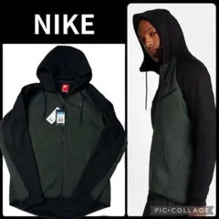 【新品】激レア NIKE テックフリース ウィンドランナー グリーン×ブラック