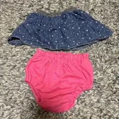 USED スカート パンツ ピンク デニム風 星柄 こども服 キッズ 女の子