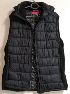 ZARA メンズ ナイロンベスト 収納袋付き ジャケット ブラック XL