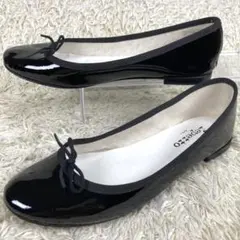 『極美品』repetto パンプス バレエシューズ フラット リボン ブラック