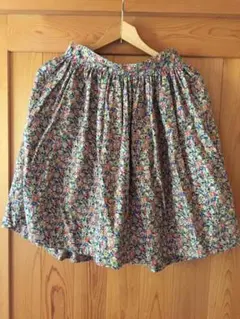 スカート リバーシブル 花柄とネイビー