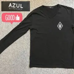 【在庫整理品】AZULバックプリントスカルデカプリ VネックロンT メンズM