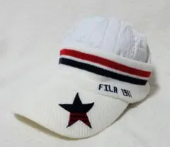 FILA☆ゴルフニット帽　つば付き　キャップ　冬 白