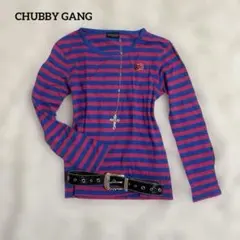 00s y2k CHUBBY GANG 英字　ボーダー　ロンT マクブリング