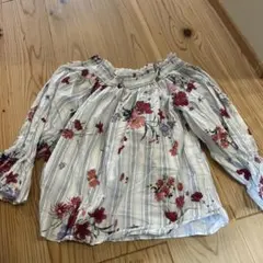 ZARA WOMAN 花柄ストライプブラウス XS
