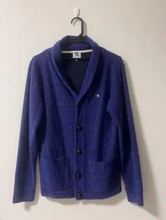 ネイビー ショールカラーカーディガン